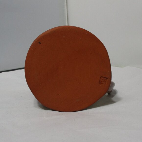 Redware Art Pottery Mug Tankard Cat Silhouette Design - Picture 6 of 7